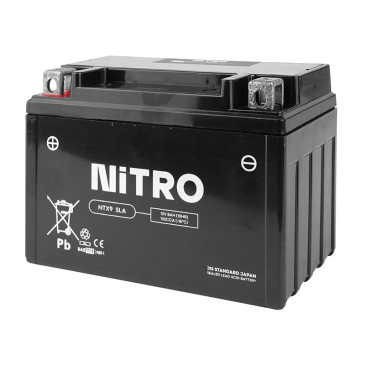 BATTERY 12V 8 Ah NTX9 NITRO SLA MAINTENANCE FREE "READY TO USE" (Lg150xWd86xH105) (EQUALS YTX9-BS / AGM / GEL) 5414837156468
