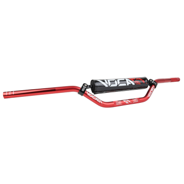 HANDLEBAR FOR 50cc MOTORBIKE VOCA CROSS - ALUMINIUM T6 - Ø22,2mm W 805mm H94mm - RED WITH PAD BLACK 3700948184479