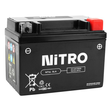 BATTERY 12V 4 Ah NT4L NITRO SLA MAINTENANCE FREE "READY TO USE" (Lg120xWd71xH91) (EQUALS YTC4L-BS / AGM / GEL) 5414837002628