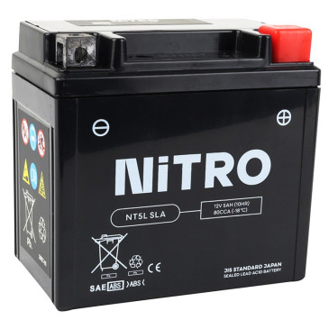 BATTERY 12V 5 Ah NTC5L NITRO SLA MAINTENANCE FREE "READY TO USE" (Lg120xWd71xH91) (EQUALS YTC5L-BS) 5414837002635