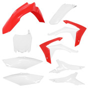 CARROSSERIE/CARENAGE MOTO MX HONDA 250 CRF R 2014>2017, 450 CRF R 2013>2016 BLANC/ROUGE HONDA (COULEUR OEM) (KIT PLASTIQUES 9 PIECES) -POLISPORT- 5604415056246