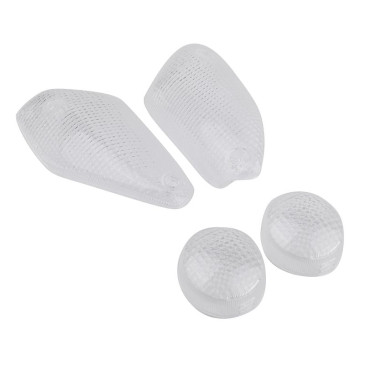 LENS FOR FLASHER FOR SCOOT MBK 50 NITRO 1997>1998/YAMAHA AEROX 1997>1998 FRONT+REAR TRANSPARENT (x4) -REPLAY 3700948031070