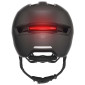 CASQUE VELO ADULTE ABUS URBAIN HUD-Y ACE VELOURS NOIR ECLAIRAGE INTEGRE TAILLE M (54-58cm) REGLAGE MOLETTE 4003318919930