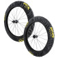 ROUES ROUTE DISQUE 700 MICHE SWR EVO 40 CENTER LOCK CARBONE NOIR CASSETTE SHIMANO HG 12V AXE TRAVERSANT 12/100 ET 12/142 (PAIRE) - TUBELESS READY 8054757041597