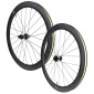 ROUES ROUTE DISQUE 700 MICHE SWR EVO 50 CENTER LOCK CARBONE NOIR CASSETTE SHIMANO HG 12V AXE TRAVERSANT 12/100 ET 12/142 (PAIRE) - TUBELESS READY 8054757041634