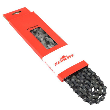 CHAINE VELO 11V. ROUTE/VTT SUNRACE CNU11A NOIR 126 MAILLONS (U-SERIES COMPATIBLE CUES) 4711264331682