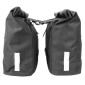SACOCHE ARRIERE VELO DOUBLE NEWTON NOIR 22L FIXATION SANGLES SUR PORTE BAGAGE (35x12x27cm) FERMETURE PLIANT ANTI-PLUIE 3700948307014