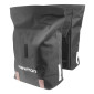 SACOCHE ARRIERE VELO DOUBLE NEWTON NOIR 22L FIXATION SANGLES SUR PORTE BAGAGE (35x12x27cm) FERMETURE PLIANT ANTI-PLUIE 3700948307014