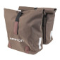 SACOCHE ARRIERE VELO DOUBLE NEWTON MARRON 22L FIXATION SANGLES SUR PORTE BAGAGE (35x12x27cm) FERMETURE PLIANT ANTI-PLUIE 3700948309285