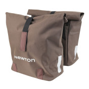 SACOCHE ARRIERE VELO DOUBLE NEWTON MARRON 22L FIXATION SANGLES SUR PORTE BAGAGE (35x12x27cm) FERMETURE PLIANT ANTI-PLUIE 3700948309285