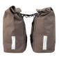 SACOCHE ARRIERE VELO DOUBLE NEWTON MARRON 22L FIXATION SANGLES SUR PORTE BAGAGE (35x12x27cm) FERMETURE PLIANT ANTI-PLUIE 3700948309285
