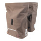 SACOCHE ARRIERE VELO DOUBLE NEWTON MARRON 22L FIXATION SANGLES SUR PORTE BAGAGE (35x12x27cm) FERMETURE PLIANT ANTI-PLUIE 3700948309285