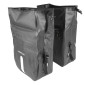 SACOCHE ARRIERE VELO DOUBLE NEWTON NOIR EFFET CARBONE 25L FIXATION SANGLES VELCRO SUR PORTE BAGAGE (56x30x15cm) FERMETURE PLIANT ANTI-PLUIE 3700948307021