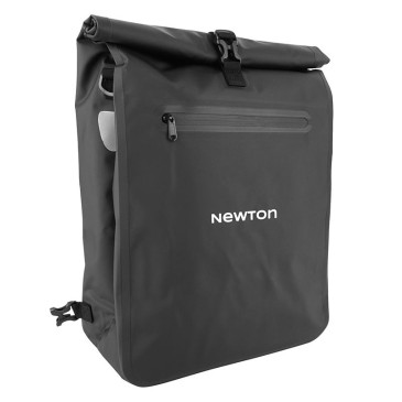 SACOCHE ARRIERE VELO LATERALE SAC A DOS NEWTON NOIR DROIT/GAUCHE 18L FIXATION QUICK LOCK ET VELCRO POUR PORTE BAGAGE AVEC SYSTEME ANTIVOL (27x14x49cm) 3700948307076