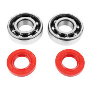 BEARING FOR CRANKSHAFT+SEALS FOR 50CC MOTORBIKE P2R FOR DERBI 50 SENDA, GPR/GILERA 50 SMT, RCR (ENGINE EURO 2 + EURO 3) (KIT 6204 SKF POLYAMID C4/RACING RED SEAL) 3701213422753