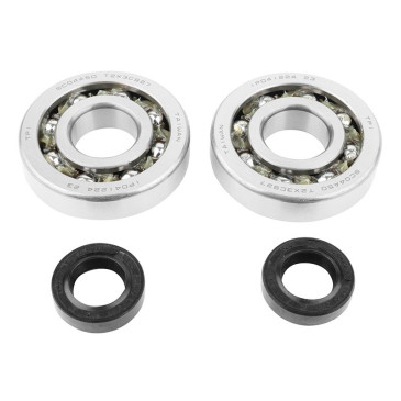 BEARING FOR CRANKSHAFT+SEALS FOR MOPED PEUGEOT 50 FOX (KIT SC04A47CS TPI POLYAMID/ NITRILE SEAL) - P2R 3701213422760
