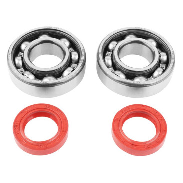 BEARING FOR CRANKSHAFT+SEALS FOR SCOOT P2R FOR PEUGEOT 50 LUDIX, SPEEDFIGHT 3, JET FORCE, KISBEE/DJANGO 2STROKE (KIT 6204 FAG STEEL C3/RED RACING SEAL) 3701213422777