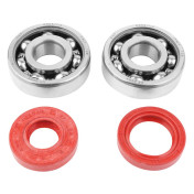 BEARING FOR CRANKSHAFT+SEALS FOR 50CC MOTORBIKE P2R FOR MINARELLI 50 AM6/MBK 50 X-POWER/YAMAHA 50 TZR/PEUGEOT 50 XPS, XR6/RIEJU 50 RS1, SMX/BETA 50 RR (KIT 6303 SKF STEEL C4/RED RACING SEAL) 3701213422814