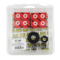 ROULEMENT BOITE DE VITESSES + CAGE AIGUILLES 50 A BOITE FAG ADAPTABLE DERBI 50 SENDA (2x6203 C3 + 2 x HK1412 + 2 SPI 12x20x5 / 17x35x7) -SELECTION P2R- 3701213419722