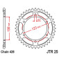 COURONNE MOTO ADAPTABLE APRILIA 125 RS4 2011>2016, 125 TUONO 2017>2020 428 60 DTS ACIER NOIR (DIAM 108/123/8.5) -JT SPROCKETS- 0824225312591
