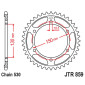 COURONNE MOTO ADAPTABLE YAMAHA 600 FZS FAZER 1998>2003 530 48 DTS ACIER NOIR (DIAM 87/110/10.5) -JT SPROCKETS- 0824225315219