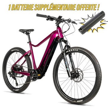 VELO ELECTRIQUE/VAE VTT 27,5 LEADER FOX KENT 2025 VIOLET BRILLANT 9V MOTEUR CENTRAL BAFANG M510 36V 95Nm BATTERIE 20Ah (17,5'' - H44.5cm - TAILLE M - POUR ADULTE DE 168cm à 178cm) 8592826103383