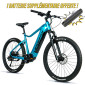 VELO ELECTRIQUE/VAE VTT 27,5 LEADER FOX KENT 2025 BLEU CLAIR 9V MOTEUR CENTRAL BAFANG M510 36V 95Nm BATTERIE 20Ah (17,5'' - H44.5cm - TAILLE M - POUR ADULTE DE 168cm à 178cm) 8592826102768