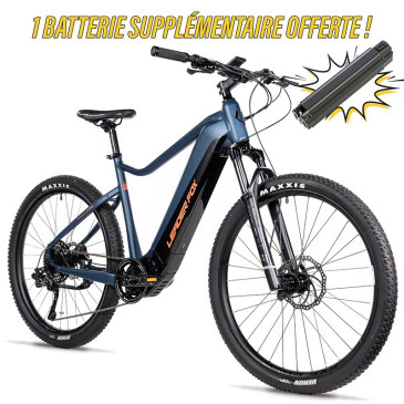 VELO ELECTRIQUE/VAE VTT 27,5 LEADER FOX KENT 2025 BLEU FONCE MAT 9V MOTEUR CENTRAL BAFANG M510 36V 95Nm BATTERIE 20Ah (17,5'' - H44,5cm - TAILLE M - POUR ADULTE DE 168cm à 178cm) 8592826101624