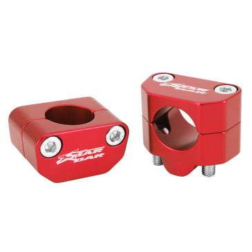 PONTET DE GUIDON UNIVERSEL STAR BAR ALU DIAM 28,6mm ROUGE (PAIRE) 3700948149843