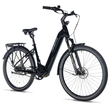 VELO ELECTRIQUE/VAE VTC 29 LEADER FOX TERTIUM 2025 FEMME NOIR BRILLANT 8V SHIMANO NEXUS MOTEUR CENTRAL BAFANG M420 36V 80Nm BATTERIE 17,5Ah (16,5'' - H43cm - TAILLE S - POUR ADULTE DE 158cm à 168cm) 8592826103406