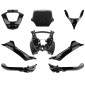CARROSSERIE/CARENAGE MAXISCOOTER ADAPTABLE PIAGGIO 125-250-300-400-500 MP3 2008>2013 NOIR BRILLANT (KIT 8 PIECES) -P2R- 3700948307229
