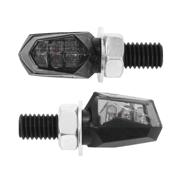 CLIGNOTANT UNIVERSEL REPLAY XRUN 5 6 LEDS MICRO FUME/NOIR (L 24mm / H 13mm / L 16mm) (HOMOLOGUE CE) (PAIRE) 3700948033050