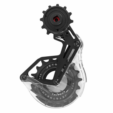 CHAPE DERAILLEUR AERO-WING OPW TRIPEAK 12-18 DENTS 12x2/1V. SRAM AXS RED/FORCE/RIVAL/RED E-1 NOIR ALUMINIUM (GARANTIE 4 ans) 4710243294543