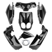 CARROSSERIE/CARENAGE SCOOT ADAPTABLE MBK 50 OVETTO 2011> COMPTEUR DIGITAL/YAMAHA 50 NEOS 2011> COMPTEUR DIGITAL NOIR BRILLANT (KIT 8 PIECES) -P2R- 3700948306024