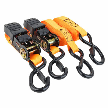 SANGLE A CLIQUET AVEC CROCHET P2R LARGEUR 25mm LONGUEUR 4M ORANGE (VENDU A LA PAIRE) 3700948310465