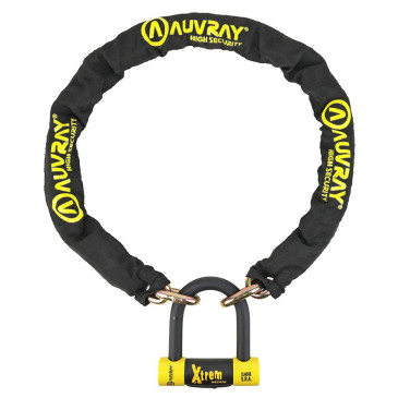 ANTITHEFT- CHAIN LOCK AUVRAY XTREM 1.40 M - Ø 13.5 mm + U LOCK XTREM MEDIUM (FULL SRA APPROVED) 3700807700802