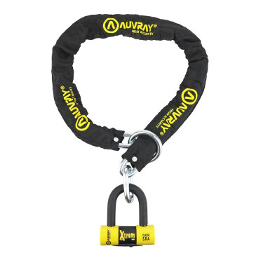 ANTITHEFT- CHAIN LOCK AUVRAY X.LOCK 1.20 M LASSO - LINK Ø 12 mm + U LOCK XTREM MINI (52x65mm Ø16mm) S.R.A. APPROVED) 3700948286340