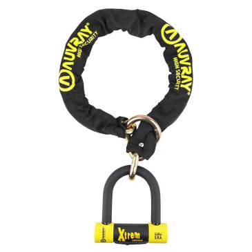 ANTIVOL A CHAINE AUVRAY XTREM LASSO 1.00M MAILLON DIAM 13.5 mm AVEC U XTREM MEDIUM 85x100mm (DIAM 18mm) (CLASSE SRA CHAINE + U) 3700807709928