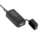 CHARGEUR PRISE USB AVOC 12V 2A AVEC INTERRUPTEUR + FIXATION GUIDON ET CARROSSERIE (ETANCHE) (LONG 57mm - LARG 25mm - HAUT 22mm) 3700948099216