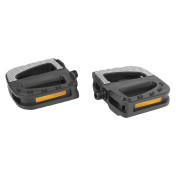 PEDALE CARGO / E-BIKE ROULEMENT A BILLE NEWTON CORPS ET CAGE RESINE NOIR/GRIS AVEC GRIP 9/16" REFLECTEUR (PAIRE) 102x110.9x33mm 3700948310182