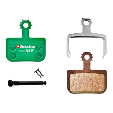PLAQUETTE DE FREIN ROUTE / VTT SRAM RED eTaP AXS, RIVAL, MAVEN UTLTIMATE, SILVER, BRONZE (SWISSSTOP EXOTHERM AVEC AILETTES REFROIDISSEMENT - DISC 35C) (PAIRE SUR CARTE) - COMPATIBLE VAE 7640121225666