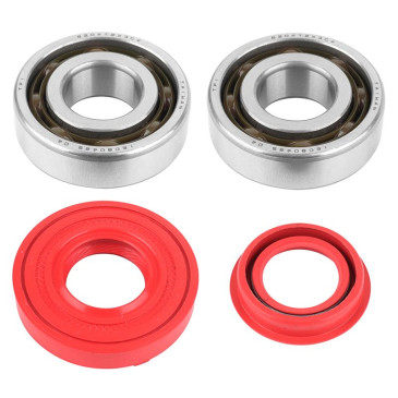 BEARING FOR CRANKSHAFT+SEALS FOR SCOOT ARTEK FOR MBK 50 BOOSTER, NITRO/YAMAHA 50 BWS, AEROX/APRILIA 50 SR/CPI 50 ARAGON/GENERIC 50 IDEO (BEARING KIT 6204 TPI POLYAMID C4 +RED NBR SEALS) 3700948115268