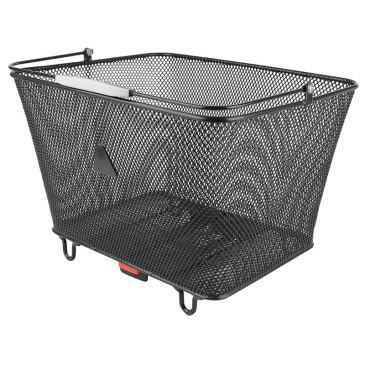 PANIER ARRIERE ACIER NID ABEILLE CITY NOIR AVEC FIXATION CLIP ADAPTABLE SUR TOUT PORTE BAGAGE 32L(41X31X21cm) -INCLUS PLATINE PORTE-BAGAGE- 3667385006347