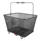 PANIER ARRIERE ACIER NID ABEILLE CITY NOIR AVEC FIXATION CLIP ADAPTABLE SUR TOUT PORTE BAGAGE 32L(41X31X21cm) -INCLUS PLATINE PORTE-BAGAGE- 3667385006347