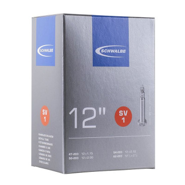 CHAMBRE A AIR VELO 12 1/2 x 1.75-2 1/4 SCHWALBE VALVE PRESTA 40mm (47-62x203) (AV1) 4026495099820