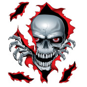 STICKER LETHAL THREAT PEEK A BOO SKULL RED (15x20cm) (LT90103) 3700948158043
