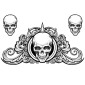 STICKER LETHAL THREAT SKULL SWIRL (with sequins) (150x260mm) (LT44005) 3700948158159