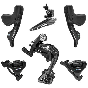 GROUPE / TRANSMISSION ROUTE LTWOO 2x11V. R9 SERIES DISQUE HYDRAULIQUE CARBONE NOIR (DERAILLEURS AVANT+ARRIERE - LEVIERS / MANETTES AVEC ETRIERS AVANT ET ARRIERE) (VENDU EN BOITE) -HUILE MINERALE- 3700948311417