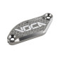 COUVERCLE DE MAITRE CYLINDRE DE FREIN 50 A BOITE VOCA POUR DERBI 50 SENDA/RIEJU 50 MRT/SHERCO 50 XE, XM/APRILIA 50 SX, RX GRIS ALUMINIUM CNC