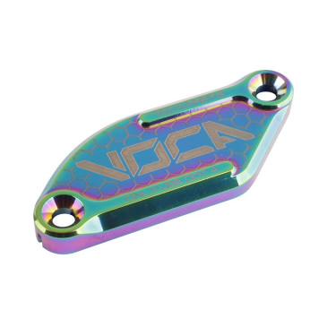 COUVERCLE DE MAITRE CYLINDRE DE FREIN 50 A BOITE VOCA POUR DERBI 50 SENDA DRD 2006>/RIEJU 50 MRT/SHERCO 50 SE-R, SM-R/APRILIA 50 SX, RX NEO-CHROME ALUMINIUM CNC -J.JUAN-